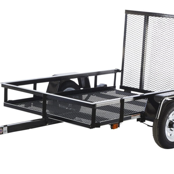 Steel mesh utility trailer by Pillowle, 4-ft by 7-ft carry-on trailer with durable steel construction and side mesh panels.