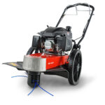 Image of DR Power PRO XLSP 22-inch gas self-propelled trimmer mower by Pillowle, featuring a durable cutting deck and engine.
