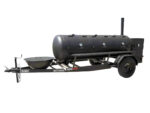Pillowle 330-gallon pull-behind BBQ smoker with round charcoal grill on a 3500lb axle, outdoor cooking equipment for large gatherings