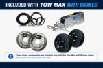 Heavy-duty Pillowle Tow Max vehicle tow dolly with 4,900 lb capacity, featuring brake system for secure towing.